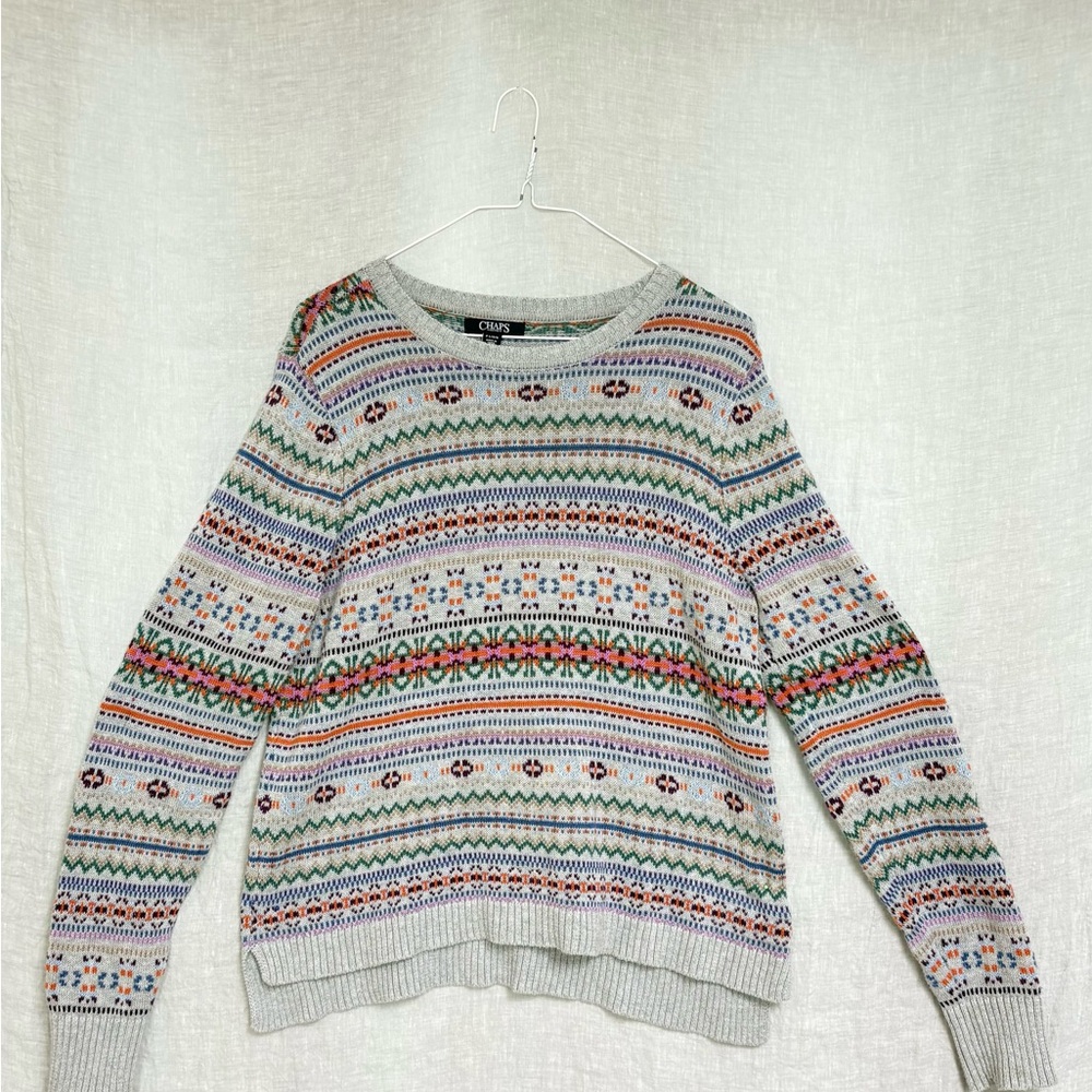 Chaps Multicolor Fair Isle Crewneck Sweater